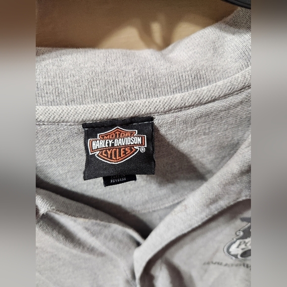 Harley-Davidson Police Motorcycle Collared Short Sleeve Polo Button Up - Picture 6 of 6
